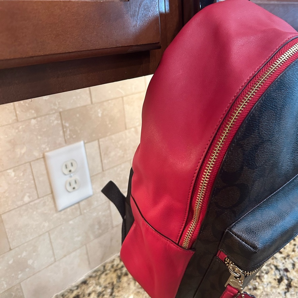 COACH Medium Charlie Backpack, Signature PVC, Brown  nwot - Picture 3 of 7